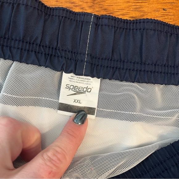 Men’s Speedo gray navy striped swim trunks size XXL - Picture 3 of 9